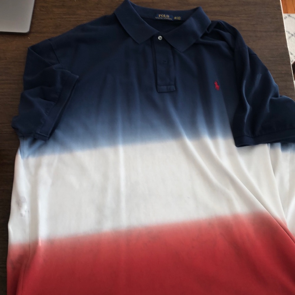Men’s Polo : Red, white , blue